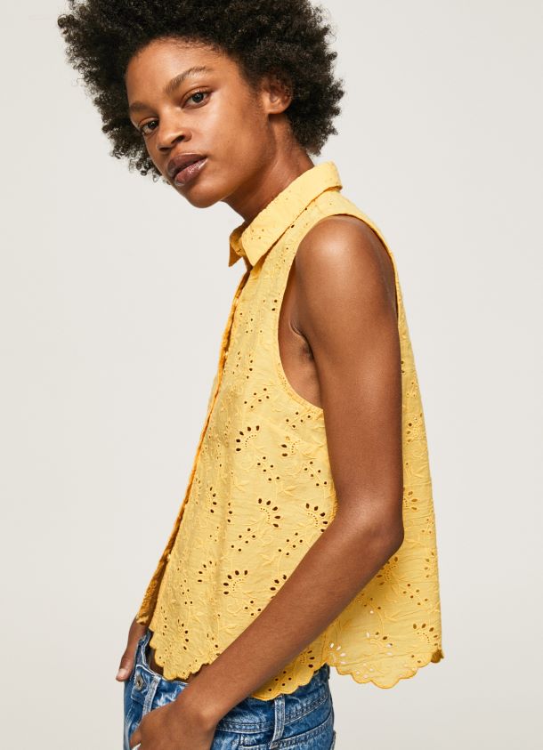 Hemd mit durchbrochenen Armlochärmeln Frauen Pepe Jeans scheinen 84XH6T330