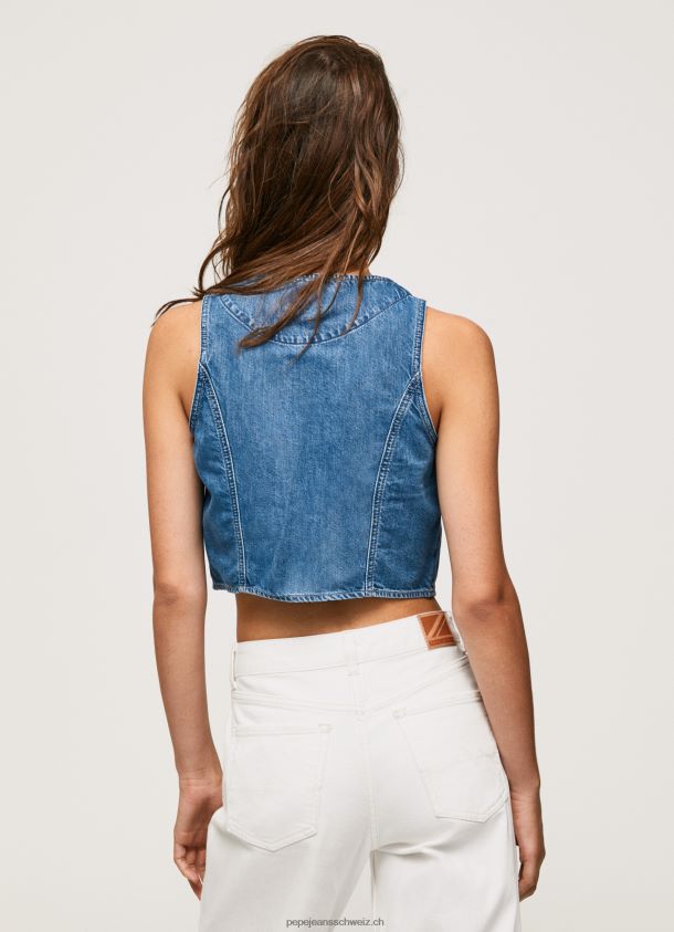 Kurz geschnittene Jeansweste Frauen Pepe Jeans Denim 84XH6T319