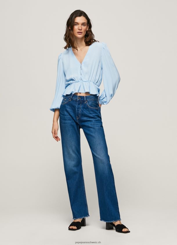 Kurz geschnittenes Oberteil mit V-Ausschnitt Frauen Pepe Jeans Bucht 84XH6T326