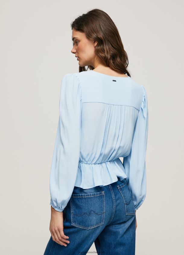 Kurz geschnittenes Oberteil mit V-Ausschnitt Frauen Pepe Jeans Bucht 84XH6T326