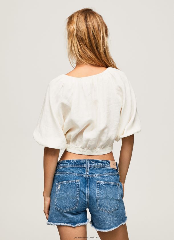 Kurz geschnittenes Oberteil mit V-Ausschnitt Frauen Pepe Jeans Mousse 84XH6T354