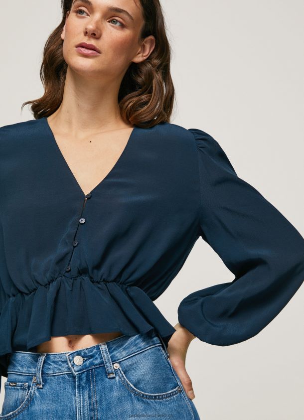 Kurz geschnittenes Oberteil mit V-Ausschnitt Frauen Pepe Jeans dulwich 84XH6T325