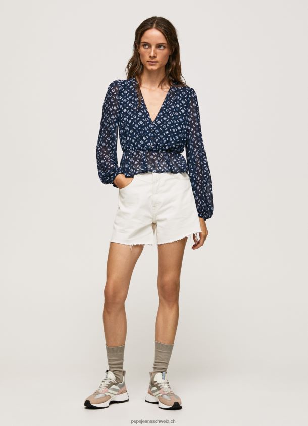 Kurz geschnittenes Top mit V-Ausschnitt Frauen Pepe Jeans multi 84XH6T358
