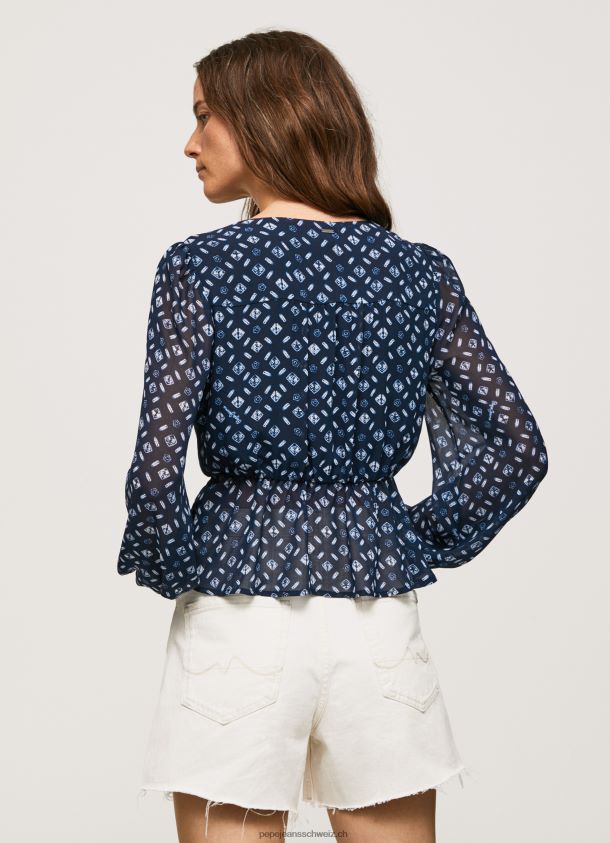 Kurz geschnittenes Top mit V-Ausschnitt Frauen Pepe Jeans multi 84XH6T358