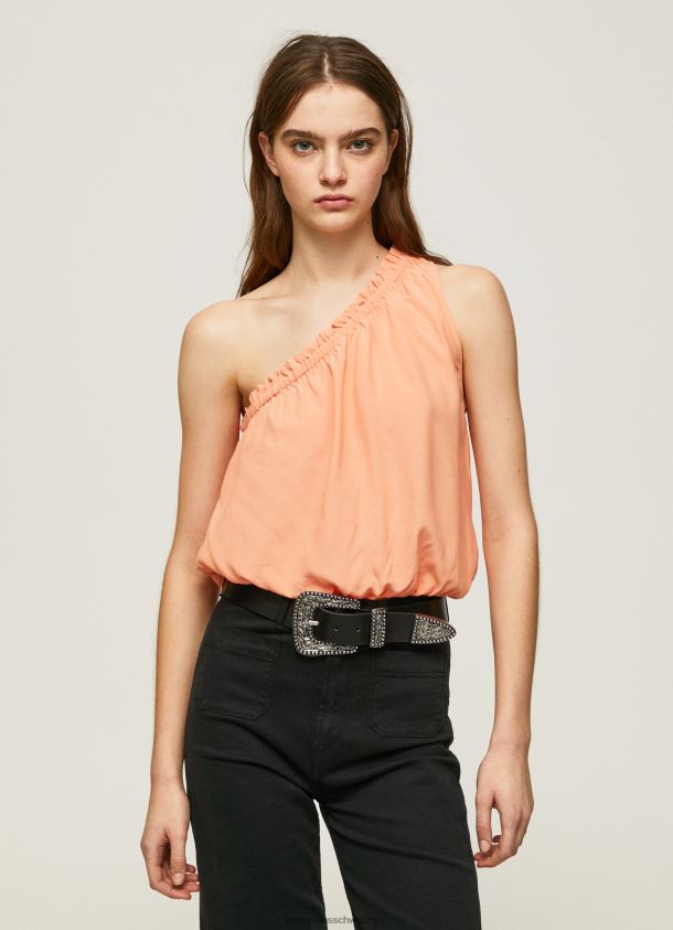 Oberteil mit asymmetrischem Ausschnitt Frauen Pepe Jeans Pfirsich 84XH6T355