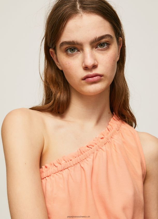 Oberteil mit asymmetrischem Ausschnitt Frauen Pepe Jeans Pfirsich 84XH6T355