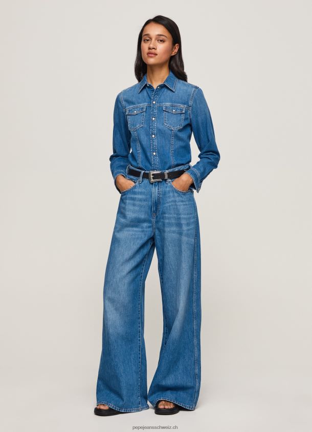 Schmal geschnittenes Jeanshemd Frauen Pepe Jeans Denim 84XH6T320