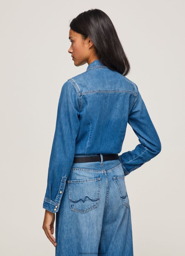 Schmal geschnittenes Jeanshemd Frauen Pepe Jeans Denim 84XH6T320