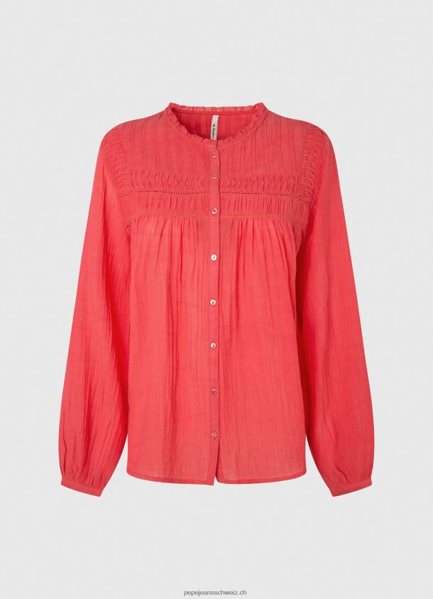 durchbrochene Plissee-Bluse Frauen Pepe Jeans studiorot 84XH6T321