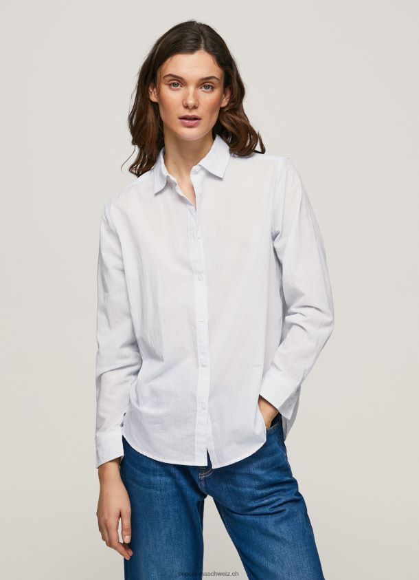 gestreiftes Hemd aus Baumwoll-Voile Frauen Pepe Jeans Bucht 84XH6T324