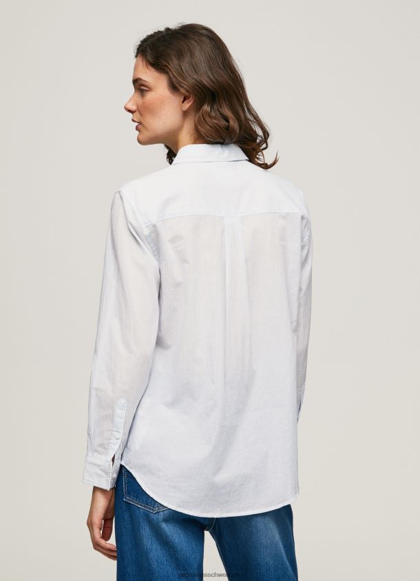 gestreiftes Hemd aus Baumwoll-Voile Frauen Pepe Jeans Bucht 84XH6T324