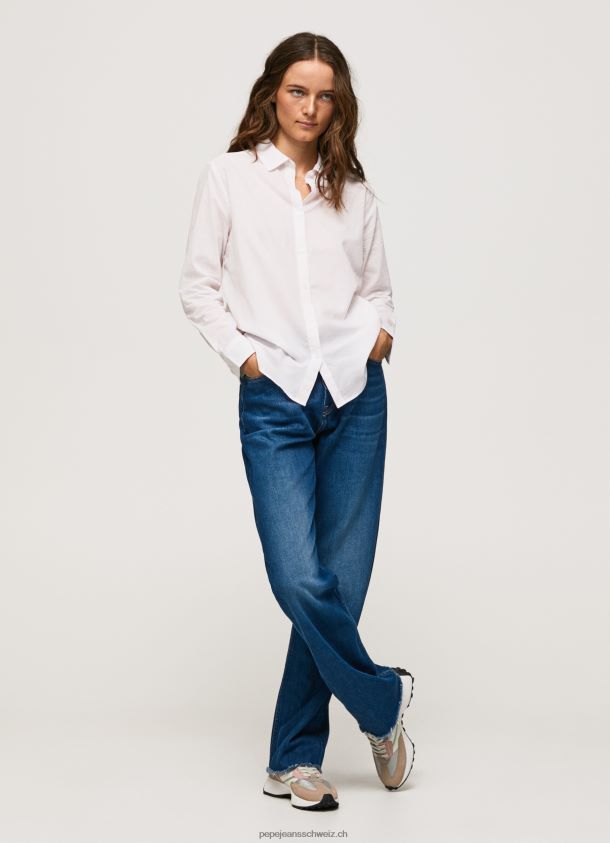 gestreiftes Hemd aus Baumwoll-Voile Frauen Pepe Jeans zartes Rosa 84XH6T323