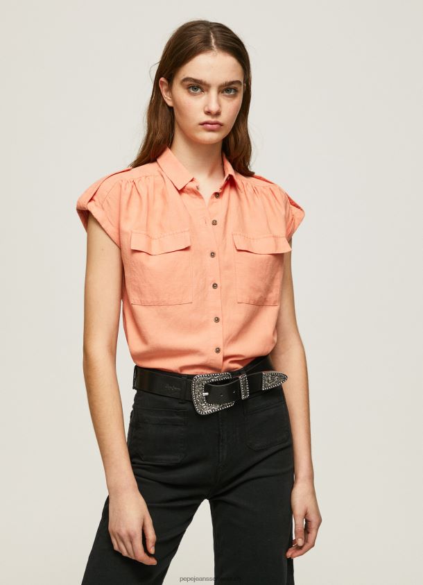 kurzärmliges Utility-Shirt Frauen Pepe Jeans Pfirsich 84XH6T340