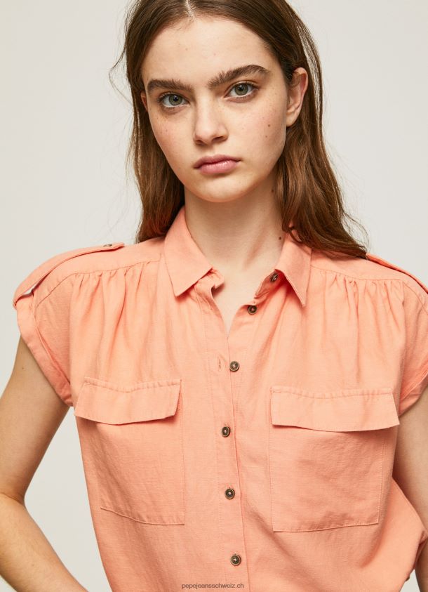 kurzärmliges Utility-Shirt Frauen Pepe Jeans Pfirsich 84XH6T340