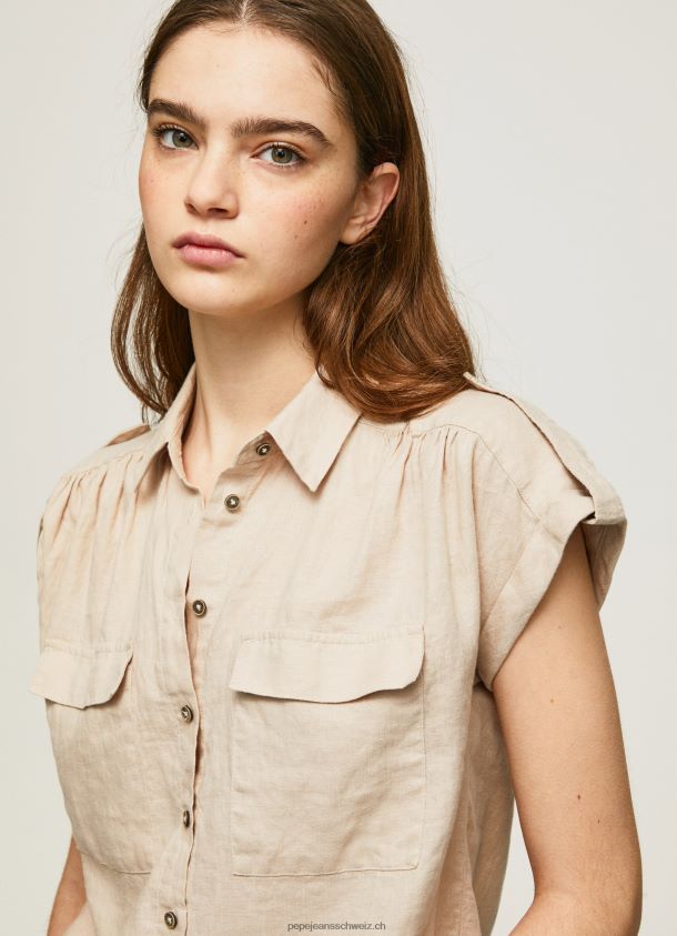 kurzärmliges Utility-Shirt Frauen Pepe Jeans Stein 84XH6T341