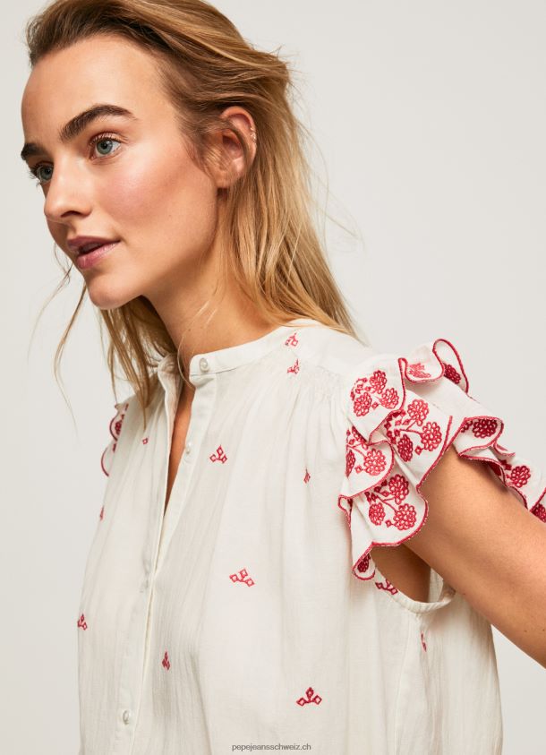 mao bluse bestickte details Frauen Pepe Jeans multi 84XH6T322