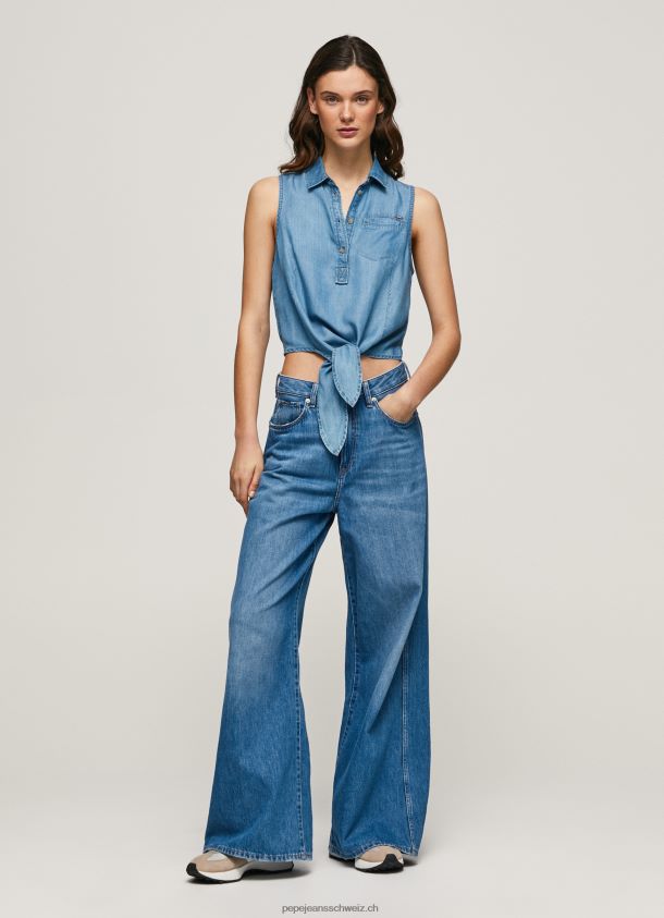 ärmelloses Hemd in normaler Passform Frauen Pepe Jeans Denim 84XH6T368
