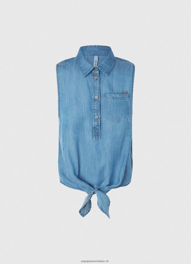 ärmelloses Hemd in normaler Passform Frauen Pepe Jeans Denim 84XH6T368