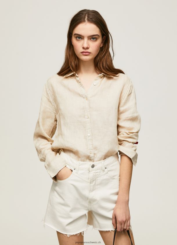 schlichtes, normal geschnittenes Hemd Frauen Pepe Jeans Buttermilch 84XH6T359
