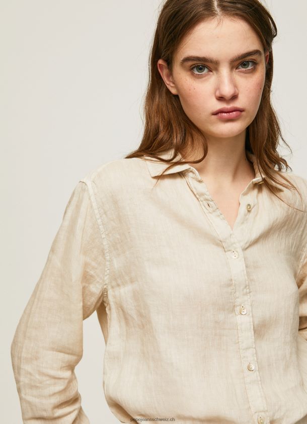 schlichtes, normal geschnittenes Hemd Frauen Pepe Jeans Buttermilch 84XH6T359