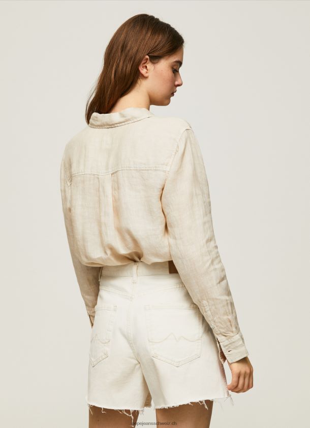 schlichtes, normal geschnittenes Hemd Frauen Pepe Jeans Buttermilch 84XH6T359