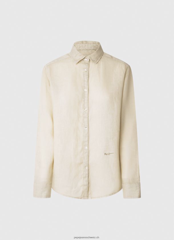 schlichtes, normal geschnittenes Hemd Frauen Pepe Jeans Buttermilch 84XH6T359
