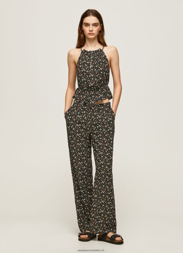 Weite Hose mit Blumendruck Frauen Pepe Jeans multi 84XH6T292