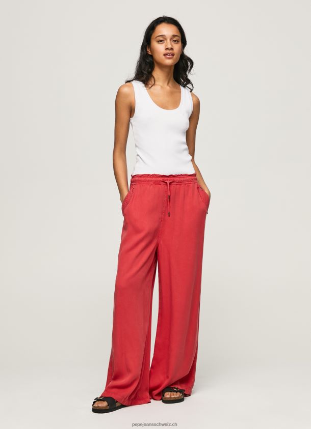 Weite Hosen aus Papiertüten Frauen Pepe Jeans studiorot 84XH6T303