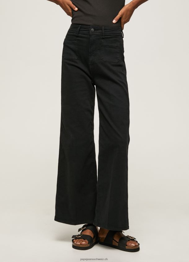 ausgestellte Baumwollhose Frauen Pepe Jeans Schwarz 84XH6T313