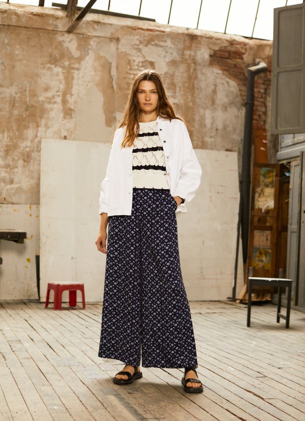 bedruckte weite Hose Frauen Pepe Jeans multi 84XH6T300