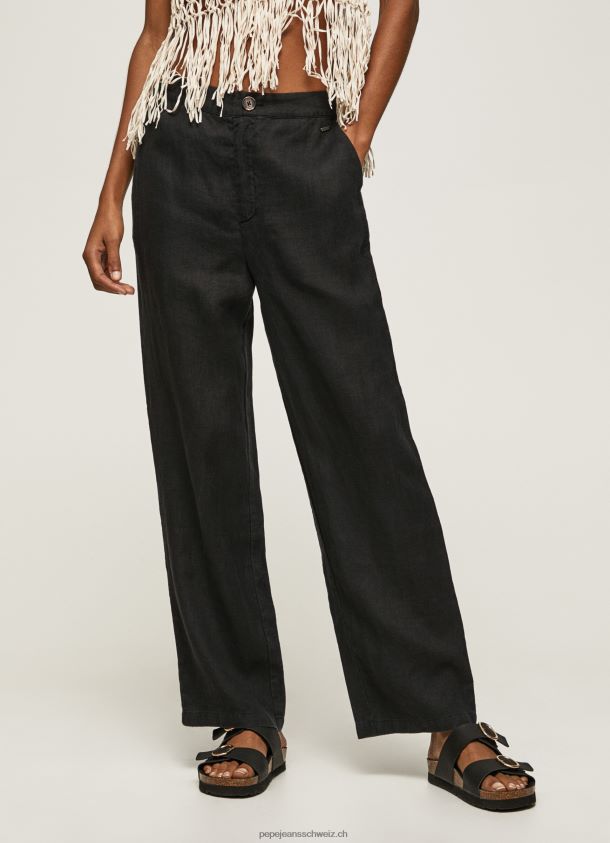 gerade Hose aus fließendem Stoff Frauen Pepe Jeans Schwarz 84XH6T291