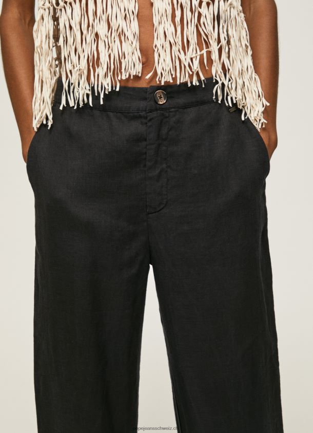 gerade Hose aus fließendem Stoff Frauen Pepe Jeans Schwarz 84XH6T291