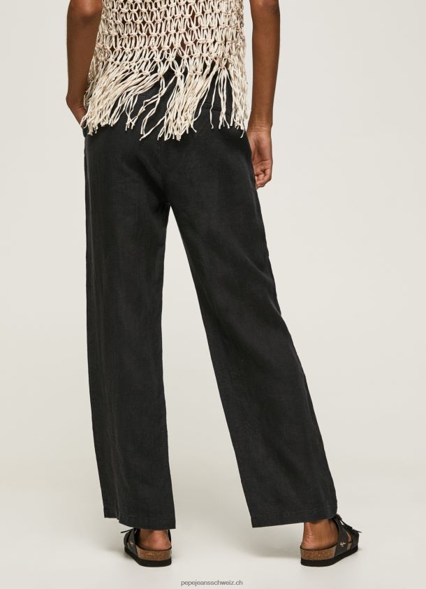 gerade Hose aus fließendem Stoff Frauen Pepe Jeans Schwarz 84XH6T291