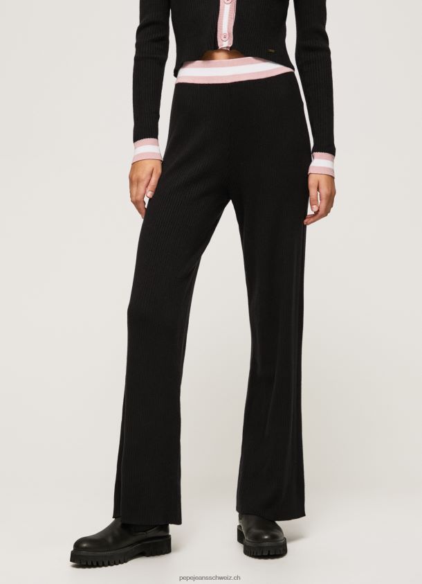 gerippte Strickhose Frauen Pepe Jeans Schwarz 84XH6T306