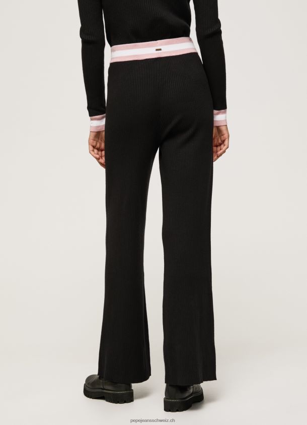 gerippte Strickhose Frauen Pepe Jeans Schwarz 84XH6T306