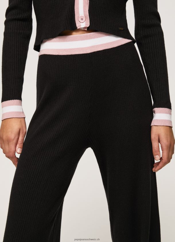 gerippte Strickhose Frauen Pepe Jeans Schwarz 84XH6T306