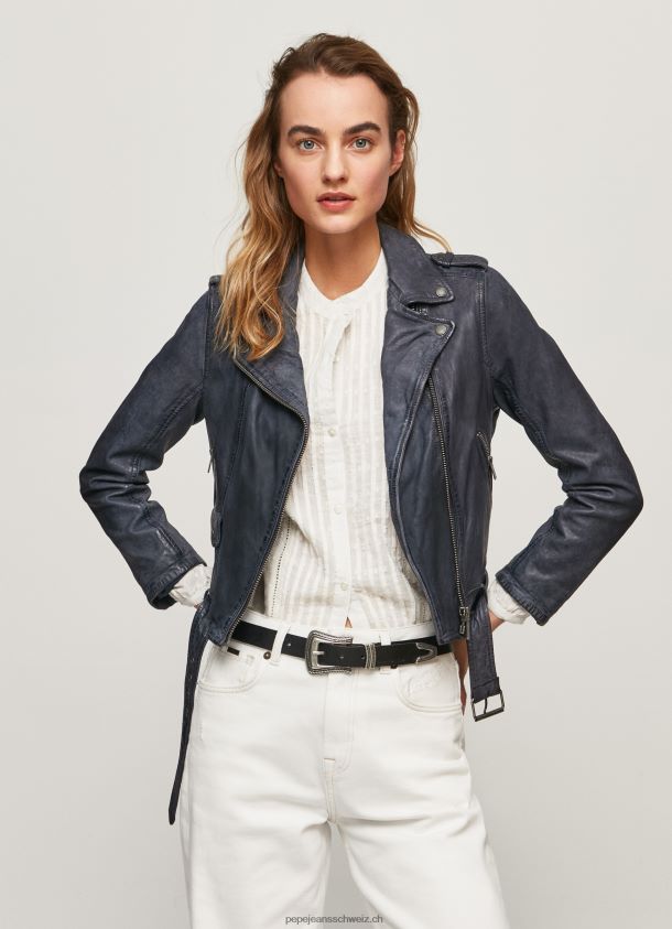 Bikerjacke aus Lammleder Frauen Pepe Jeans Ozean 84XH6T113
