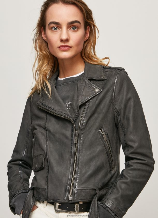 Bikerjacke aus Lammleder Frauen Pepe Jeans Schwarz 84XH6T114