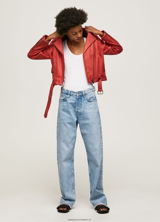 Bikerjacke aus Lammleder Frauen Pepe Jeans studiorot 84XH6T105