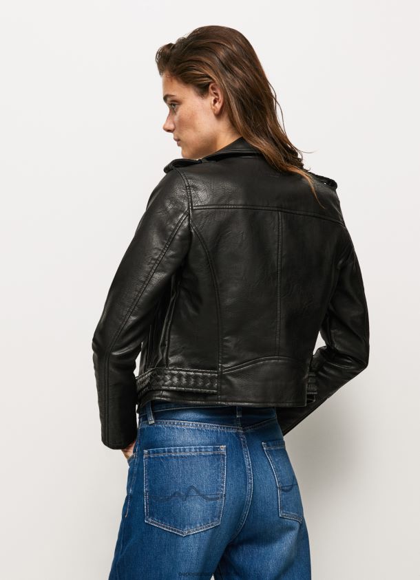 Bikerjacke mit Schulterklappen Frauen Pepe Jeans Schwarz 84XH6T116