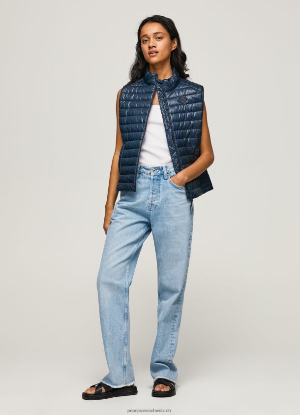 Gefütterte Weste mit Gummi-Patch-Logo Frauen Pepe Jeans dulwich 84XH6T118