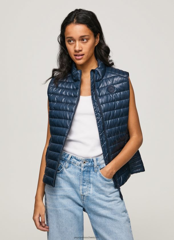Gefütterte Weste mit Gummi-Patch-Logo Frauen Pepe Jeans dulwich 84XH6T118