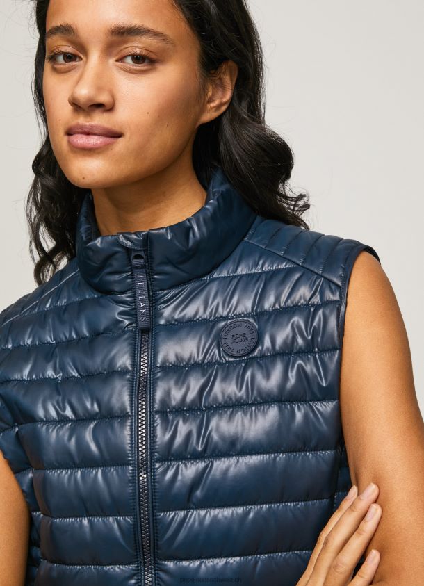 Gefütterte Weste mit Gummi-Patch-Logo Frauen Pepe Jeans dulwich 84XH6T118