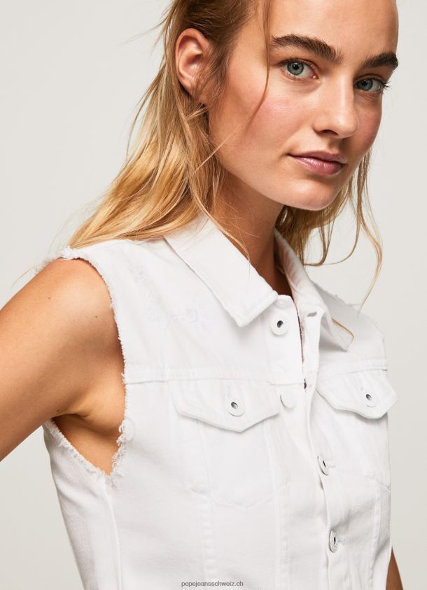 Jeansweste mit Blumenstickerei Frauen Pepe Jeans Denim 84XH6T130