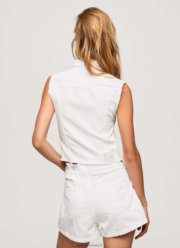 Jeansweste mit Blumenstickerei Frauen Pepe Jeans Denim 84XH6T130