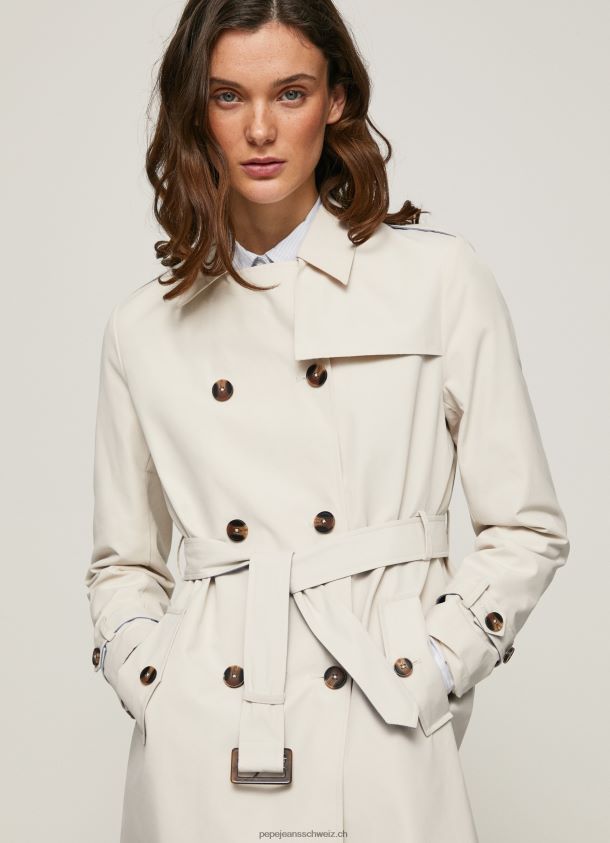 Klassischer Trenchcoat aus Twill Frauen Pepe Jeans aus Spitze 84XH6T106