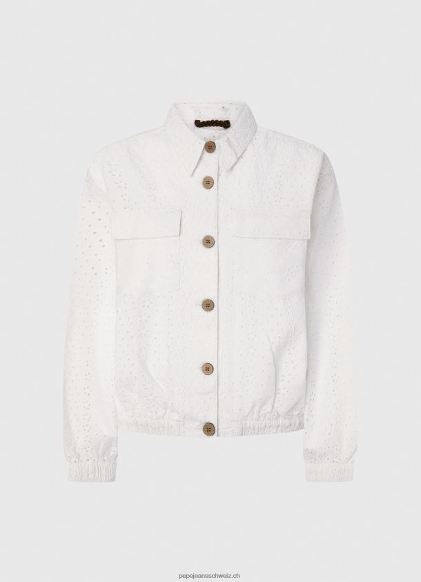 durchbrochene Baumwolljacke Frauen Pepe Jeans Weiss 84XH6T142