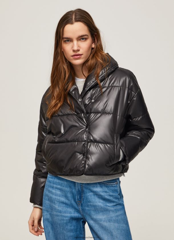 glänzende wattierte Daunenjacke Frauen Pepe Jeans Schwarz 84XH6T123