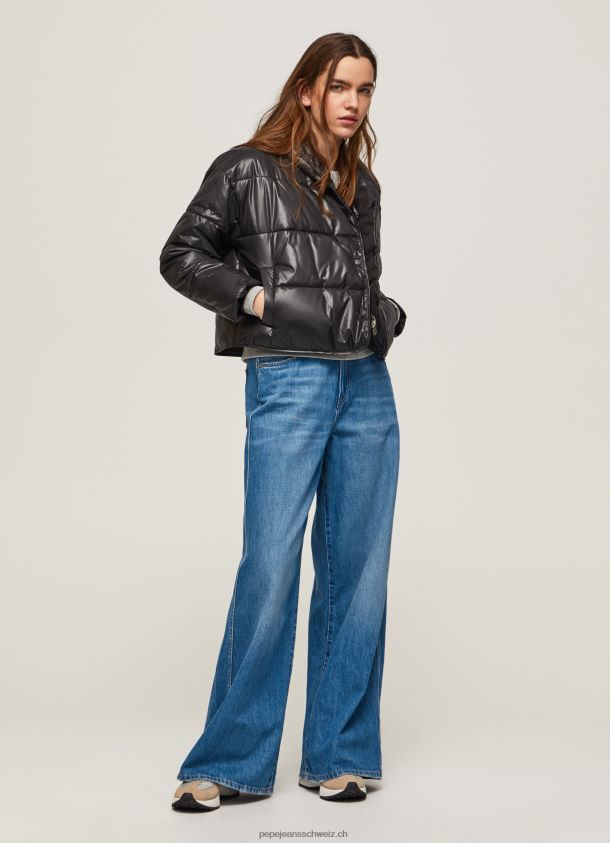glänzende wattierte Daunenjacke Frauen Pepe Jeans Schwarz 84XH6T123