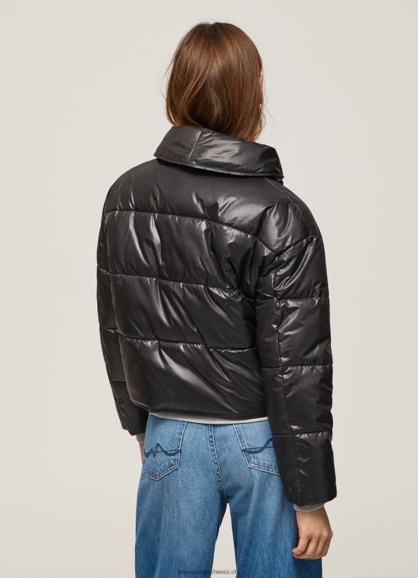 glänzende wattierte Daunenjacke Frauen Pepe Jeans Schwarz 84XH6T123